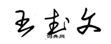 朱錫榮王武文草書個性簽名怎么寫