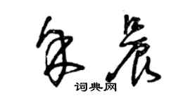 曾慶福余晨草書個性簽名怎么寫