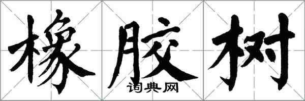 翁闓運橡膠樹楷書怎么寫