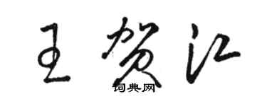 駱恆光王賀江草書個性簽名怎么寫