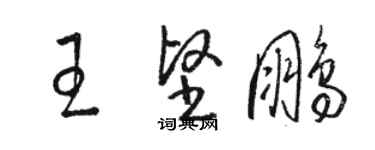 駱恆光王堅鵬草書個性簽名怎么寫