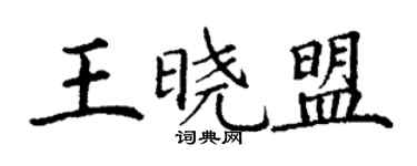 丁謙王曉盟楷書個性簽名怎么寫