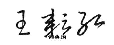 駱恆光王耘紅草書個性簽名怎么寫