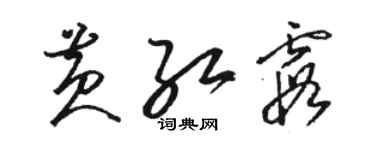 駱恆光黃紅霞草書個性簽名怎么寫