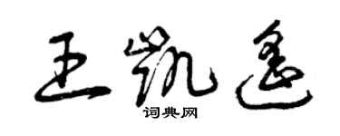 曾慶福王凱遙草書個性簽名怎么寫