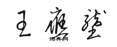 駱恆光王應壟草書個性簽名怎么寫