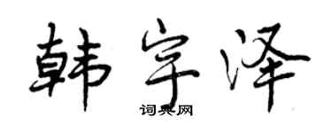 曾慶福韓宇澤行書個性簽名怎么寫