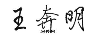 駱恆光王奔明行書個性簽名怎么寫