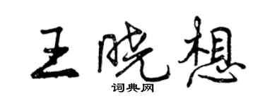 曾慶福王曉想行書個性簽名怎么寫