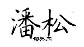 丁謙潘松楷書個性簽名怎么寫