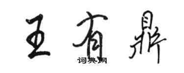 駱恆光王有鼎行書個性簽名怎么寫