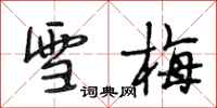 段相林雪梅行書怎么寫