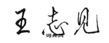 駱恆光王志見行書個性簽名怎么寫