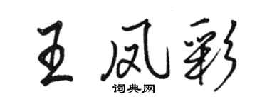駱恆光王鳳彩行書個性簽名怎么寫