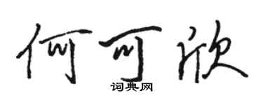 駱恆光何可欣行書個性簽名怎么寫