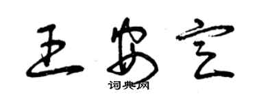 曾慶福王安定草書個性簽名怎么寫