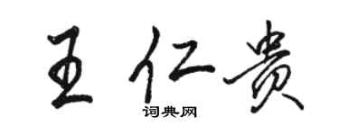 駱恆光王仁貴行書個性簽名怎么寫