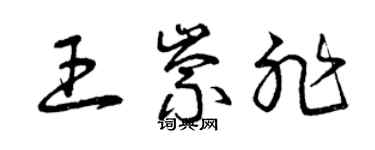 曾慶福王崇非草書個性簽名怎么寫