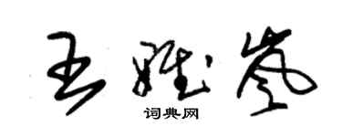 朱錫榮王雅嵐草書個性簽名怎么寫