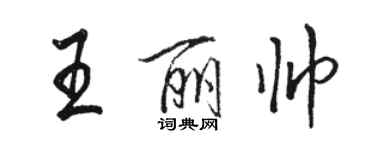 駱恆光王麗帥行書個性簽名怎么寫