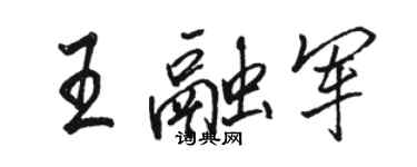 駱恆光王融軍行書個性簽名怎么寫