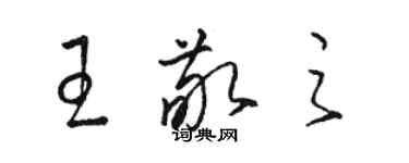 駱恆光王敬之草書個性簽名怎么寫