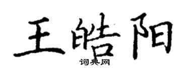 丁謙王皓陽楷書個性簽名怎么寫