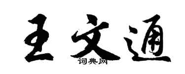 胡問遂王文通行書個性簽名怎么寫