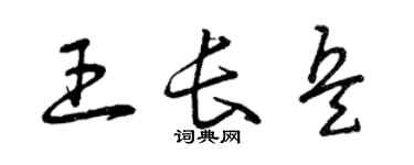 曾慶福王長兵草書個性簽名怎么寫