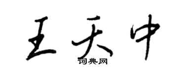 王正良王夭中行書個性簽名怎么寫