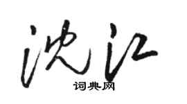 駱恆光沈江草書個性簽名怎么寫