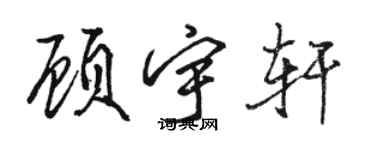 駱恆光顧宇軒行書個性簽名怎么寫