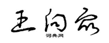 曾慶福王向眾草書個性簽名怎么寫