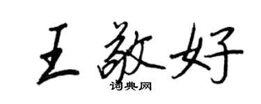 王正良王敬好行書個性簽名怎么寫