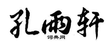 胡問遂孔雨軒行書個性簽名怎么寫