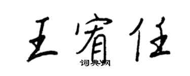 王正良王宥任行書個性簽名怎么寫