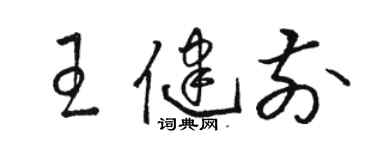 駱恆光王健前草書個性簽名怎么寫
