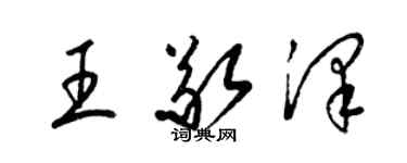 梁錦英王敬澤草書個性簽名怎么寫