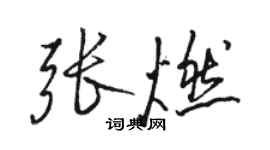 駱恆光張燃行書個性簽名怎么寫