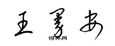 梁錦英王曼安草書個性簽名怎么寫