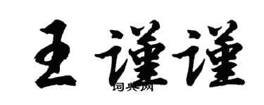 胡問遂王謹謹行書個性簽名怎么寫