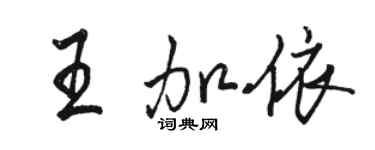 駱恆光王加依行書個性簽名怎么寫