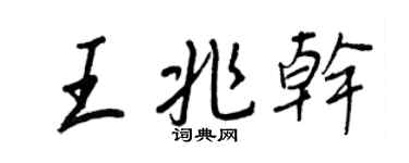 王正良王兆乾行書個性簽名怎么寫