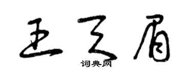 曾慶福王天眉草書個性簽名怎么寫