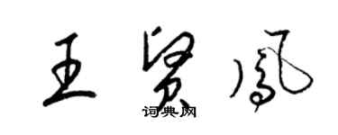 梁錦英王賢鳳草書個性簽名怎么寫