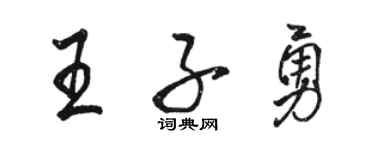 駱恆光王子勇行書個性簽名怎么寫