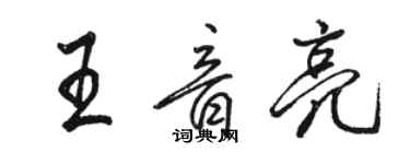 駱恆光王音亮行書個性簽名怎么寫
