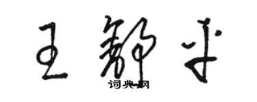 駱恆光王舒平草書個性簽名怎么寫