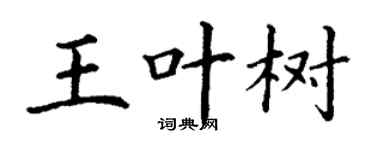 丁謙王葉樹楷書個性簽名怎么寫