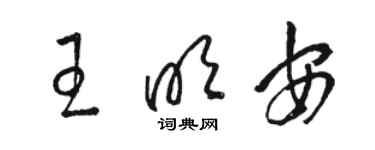 駱恆光王明安草書個性簽名怎么寫